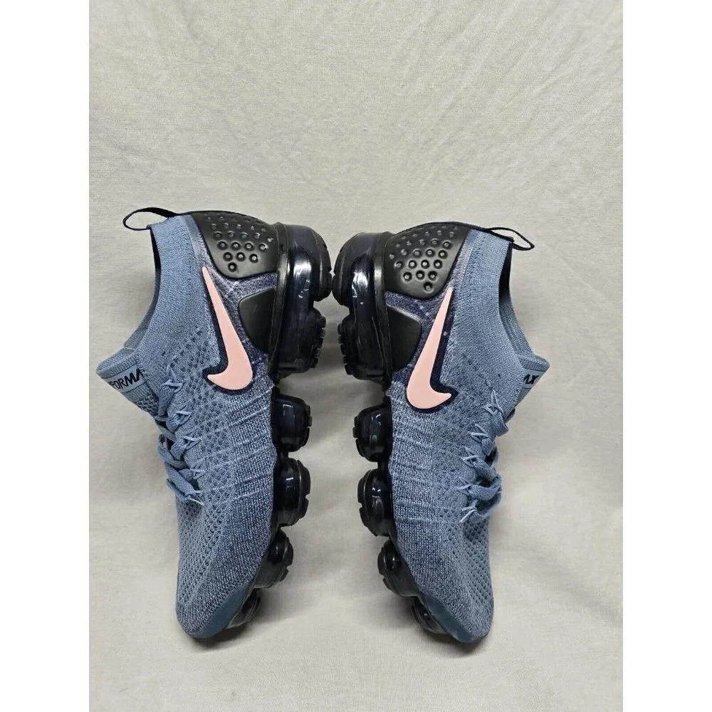 Nike Women's Air VaporMax Flyknit 2 Work Blue Crimson Tint 942843-401 Size 7 - Picture 2 of 11